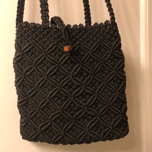 Black woven purse